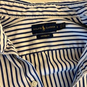 Ralph Lauren Navy and White Striped Blouse